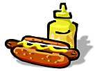 hot dog with mustard