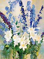 Larkspur and Lilies